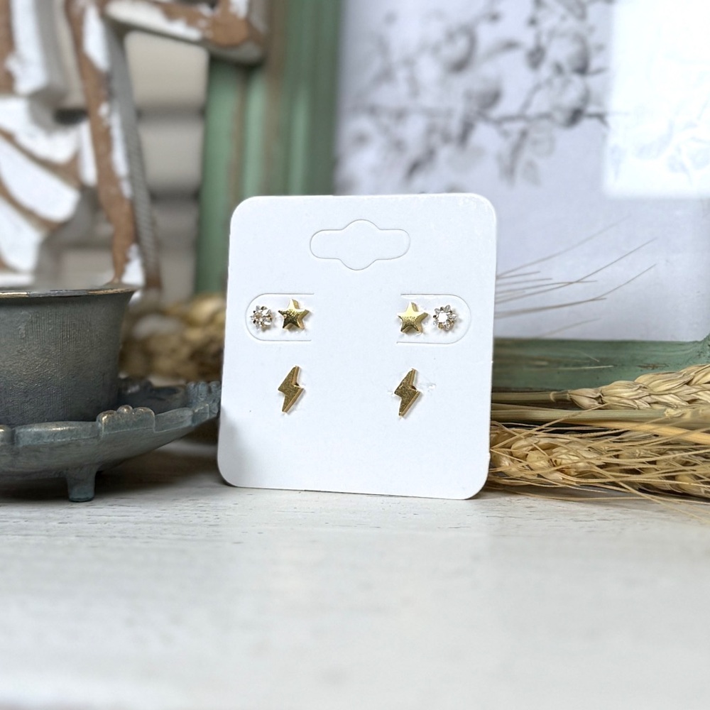 Pip Pop Ouchless Skylight Stud Earrings Set